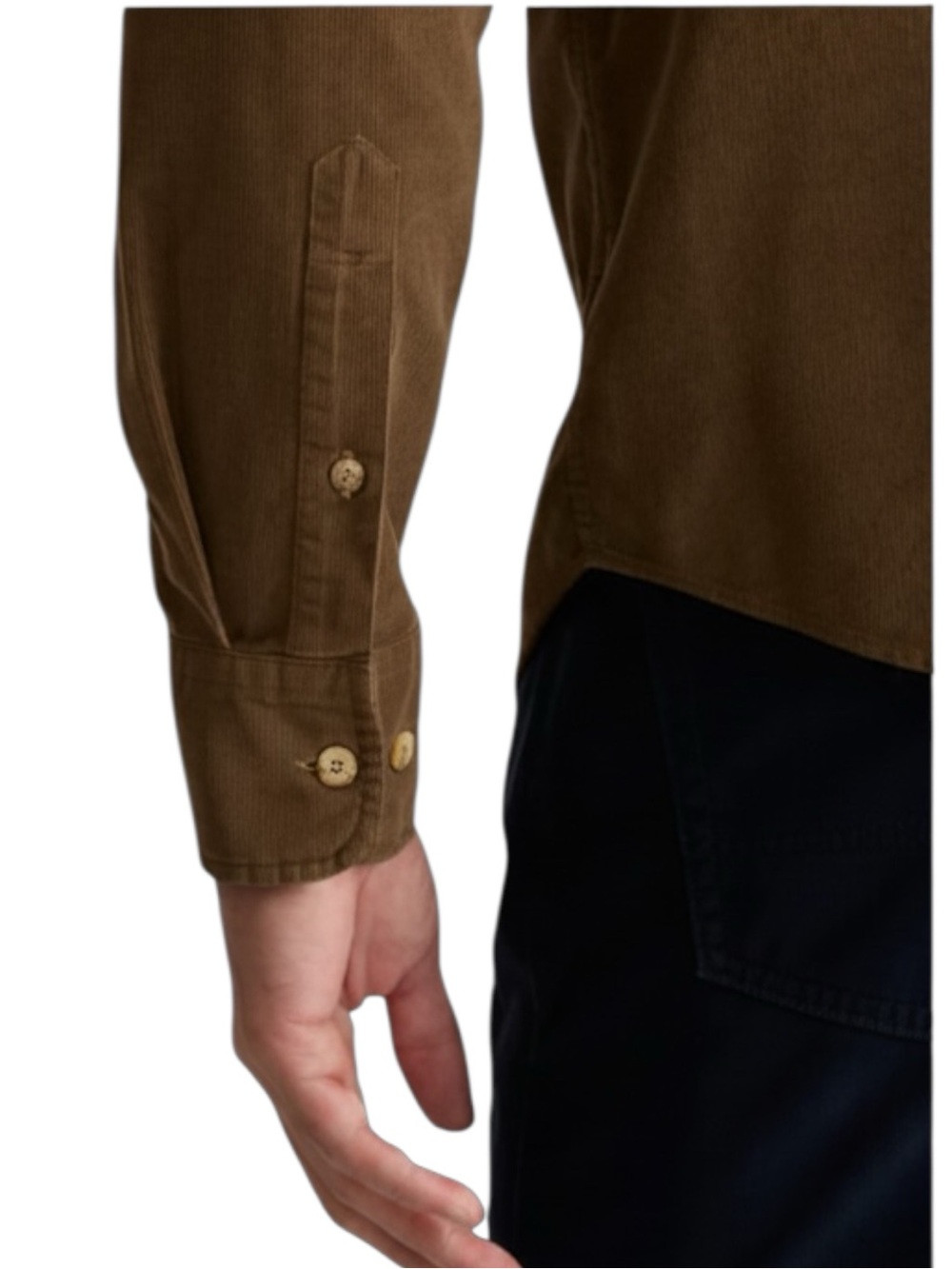 UNTUCKit Caprone Cord Corduroy Button Down Shirt Brown - Picture 15 of 16